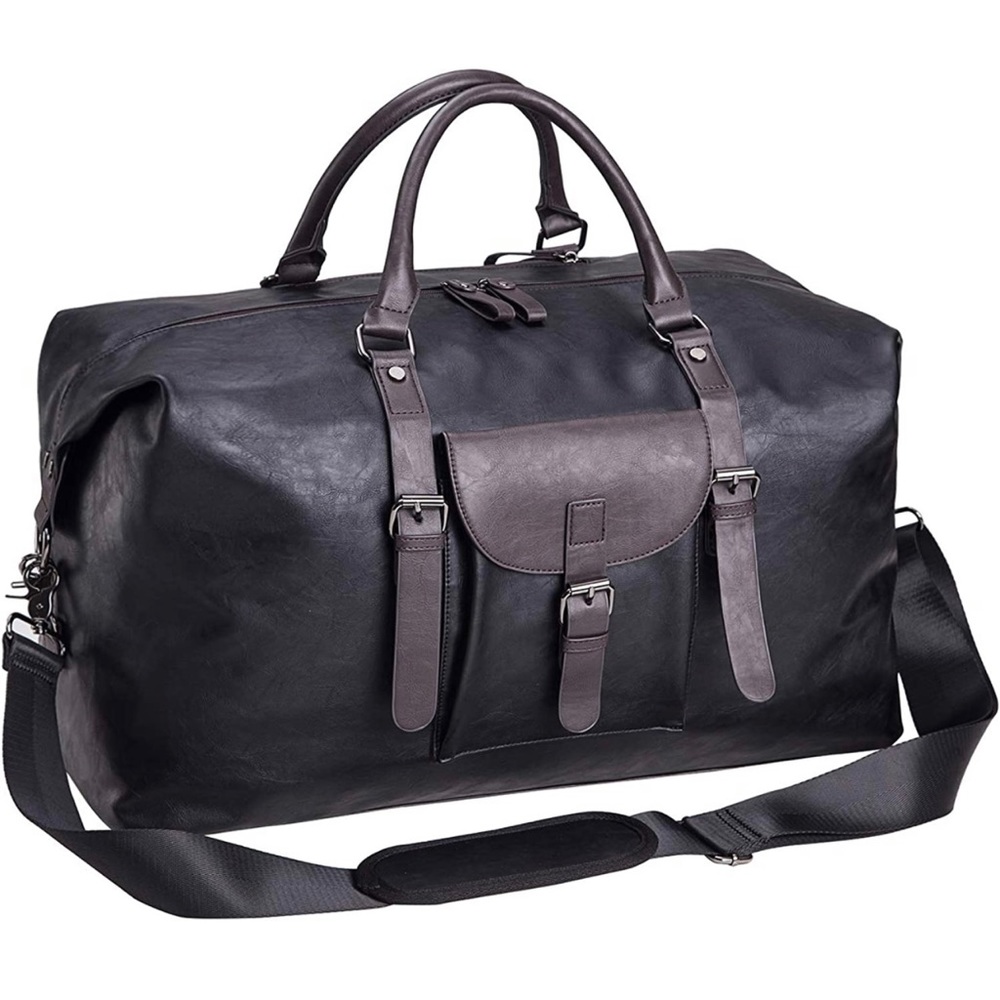 COPY - Oversized Leather Travel Duffel Bag, Weekender Overnight Bag Waterproof …